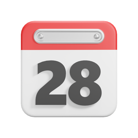 Date 28  3D Icon