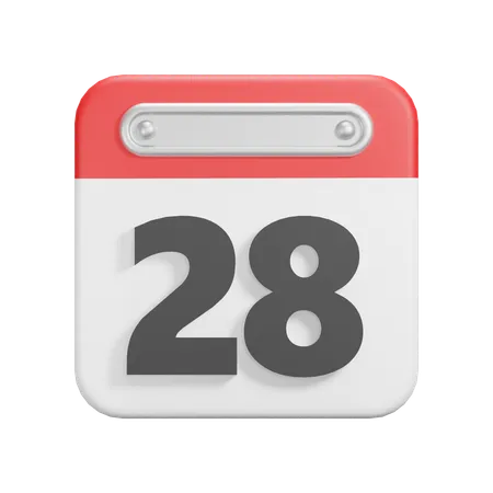 Date 28  3D Icon