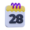 3d calendar date 28