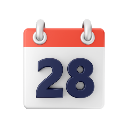 Date 28 3D Icon
