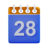 3d calendar date 28 logo