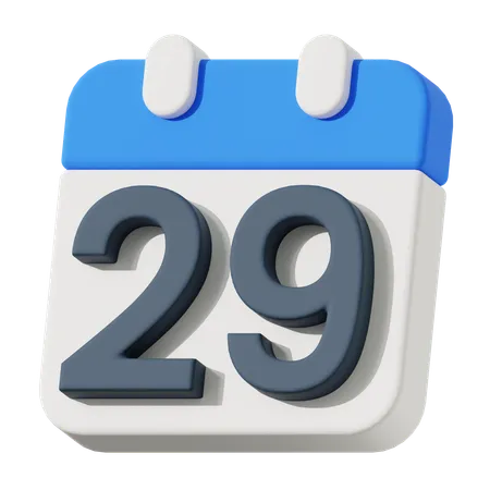 Date 29  3D Icon