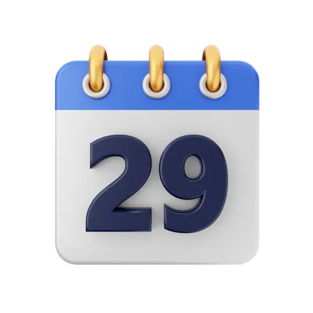 Date 29  3D Icon