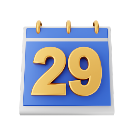 Date 29  3D Icon