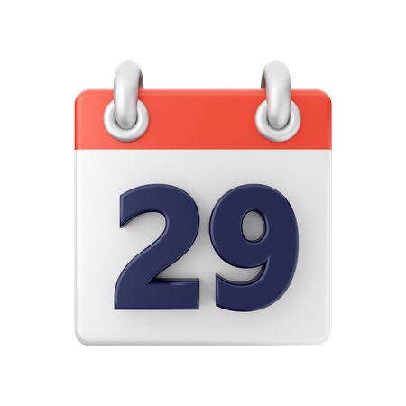 Date 29  3D Icon