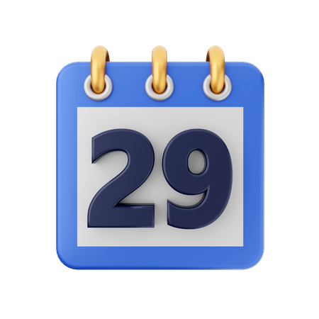 Date 29  3D Icon