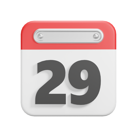 Date 29  3D Icon