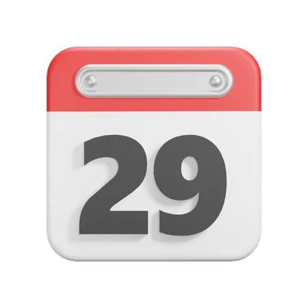 Date 29  3D Icon