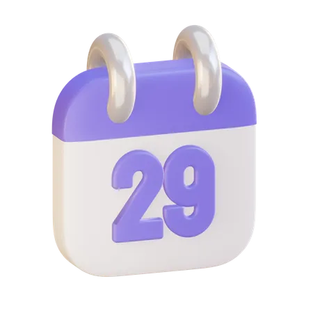 Calendar With Twenty Ninth Day 3D Illustration