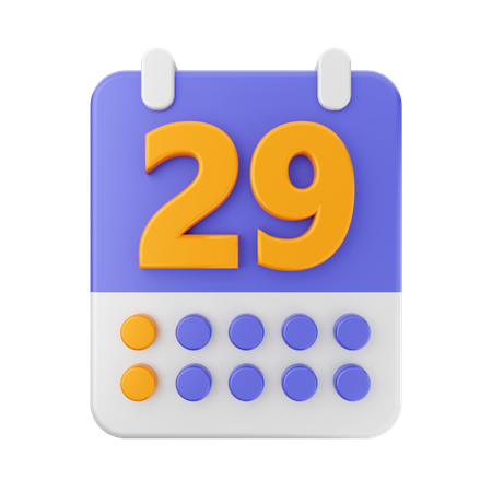 Date 29 3D Icon