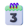 calendar date 3 3d logo