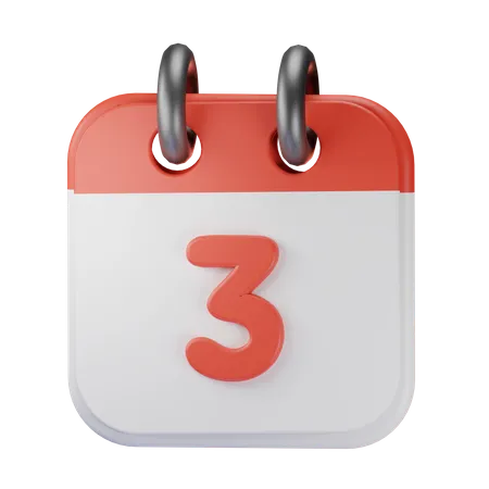 Date 3 3D Icon