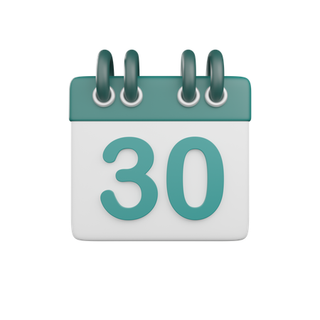 Date 30  3D Icon