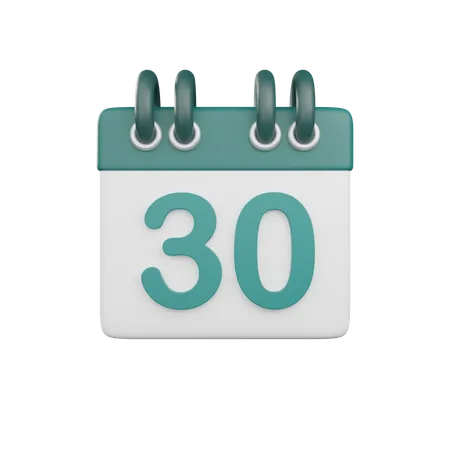 Date 30  3D Icon
