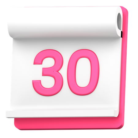 Date 30  3D Icon