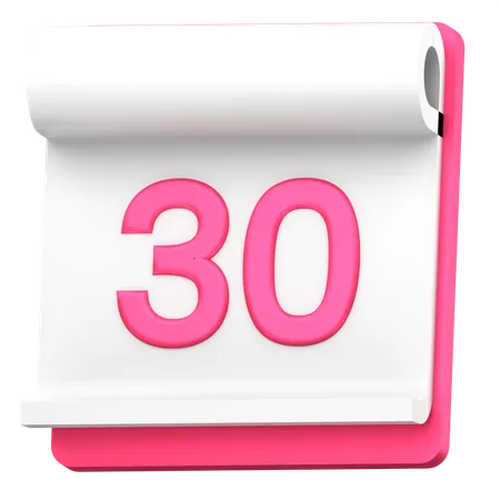 Date 30  3D Icon