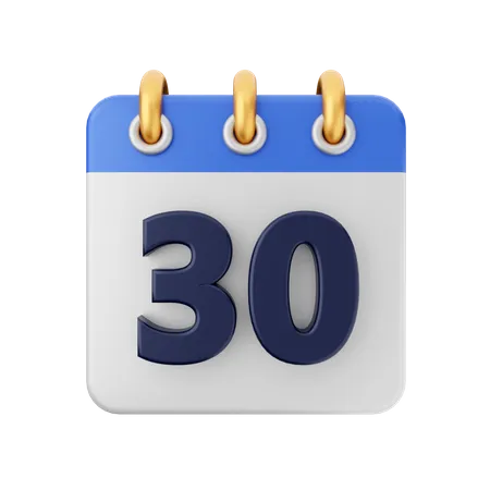 Date 30  3D Icon