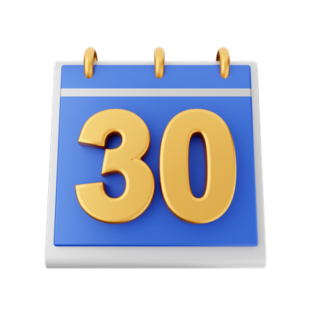 Date 30  3D Icon