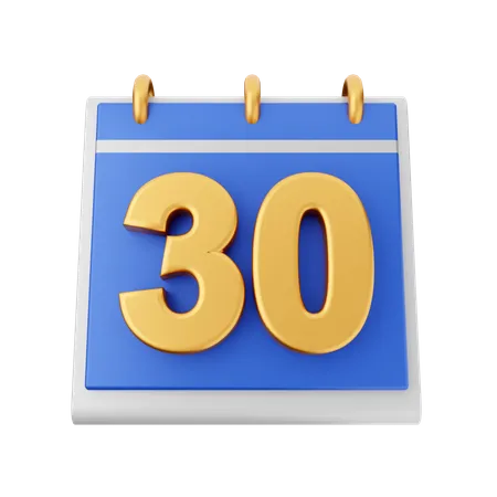 Date 30  3D Icon