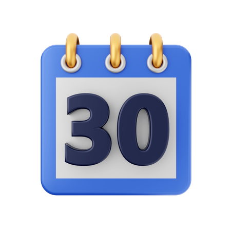 Date 30  3D Icon