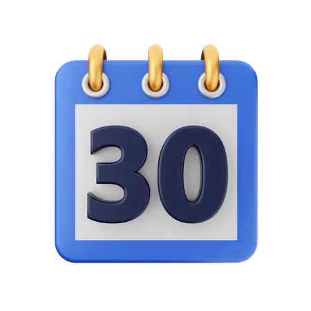 Date 30  3D Icon