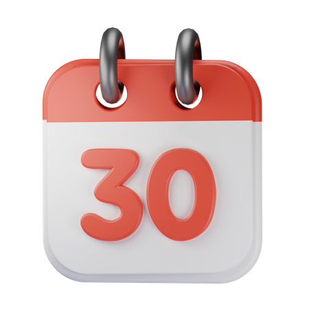 Date 30  3D Icon