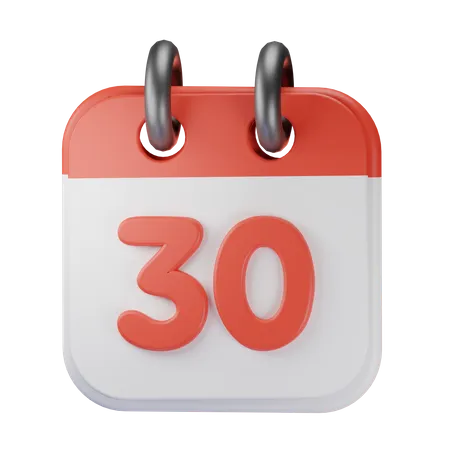 Date 30  3D Icon