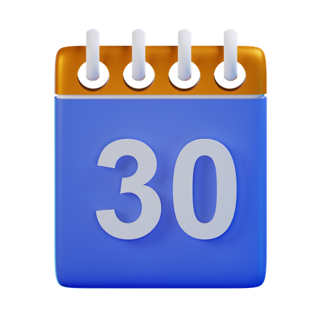 Date 30  3D Icon