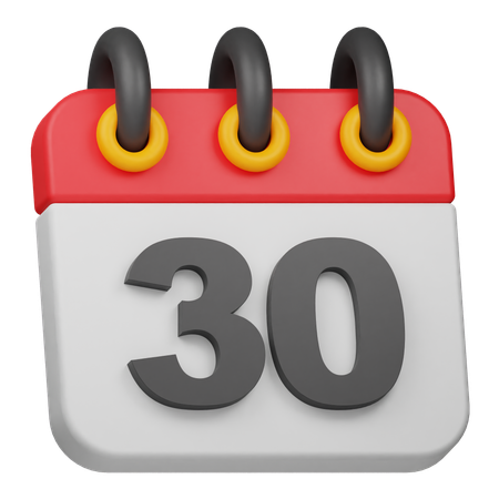 Date 30  3D Icon