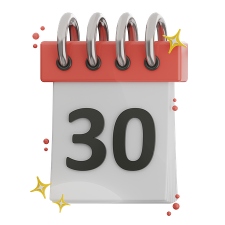 Date 30  3D Icon