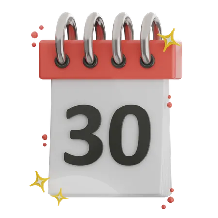 Date 30  3D Icon