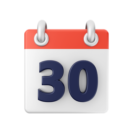 Date 30  3D Icon