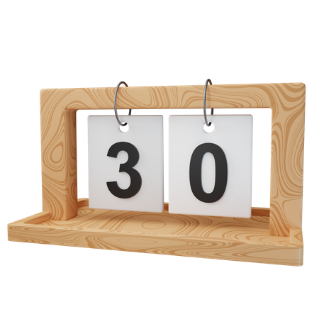 Date 30  3D Icon