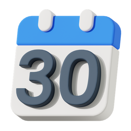 Date 30  3D Icon