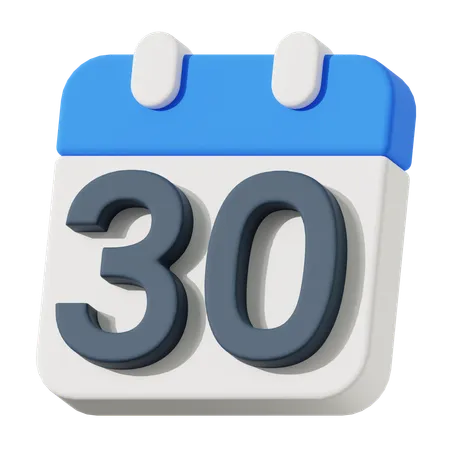 Date 30  3D Icon