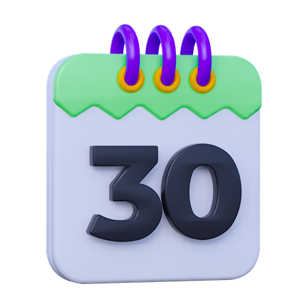 Date 30  3D Icon