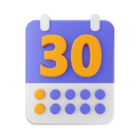 Date 30  3D Icon