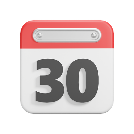 Date 30  3D Icon