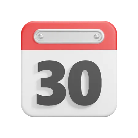 Date 30  3D Icon