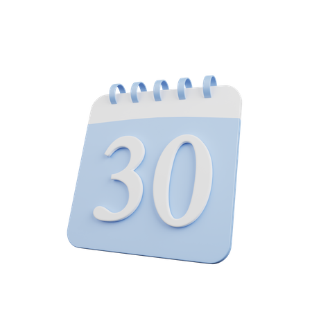 Date 30  3D Icon