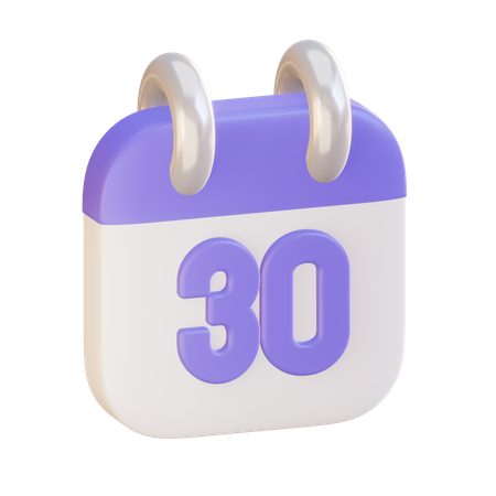Date 30  3D Icon