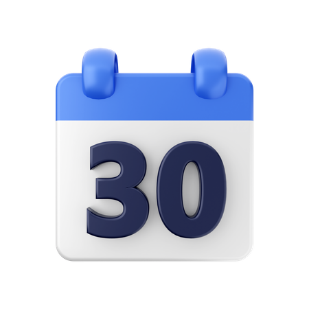 Date 30  3D Icon