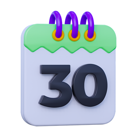 Date 30  3D Icon