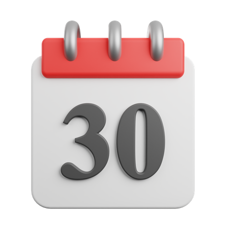 Date 30  3D Icon