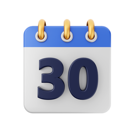 Date 30  3D Icon