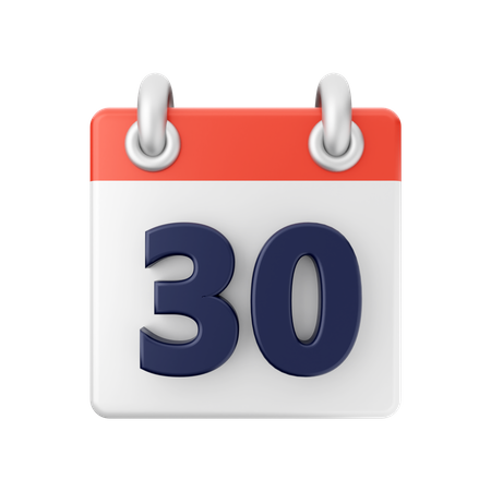 Date 30  3D Icon