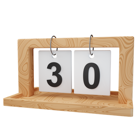 Date 30  3D Icon