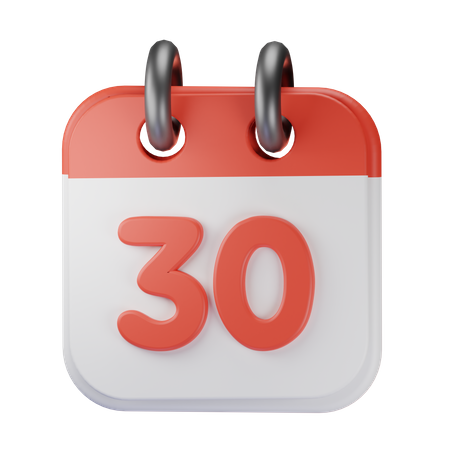 Date 30  3D Icon