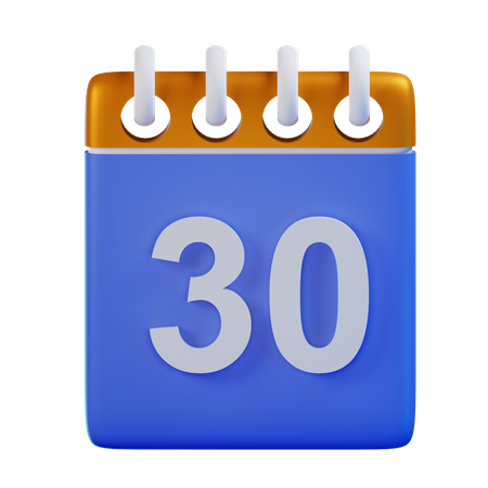 Date 30  3D Icon