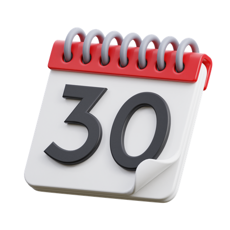 Date 30  3D Icon